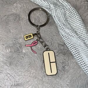 Clinic Chic White and Pink Keychain
